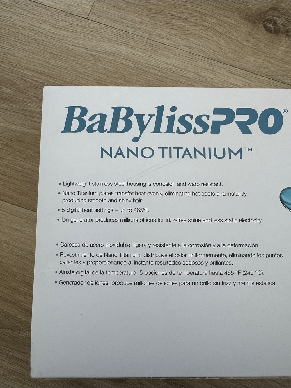 BaBylissPRO Nano Titanium Prima3000 Ionic Straightening Flat Iron - Blue - 1.25" - Picture 12 of 13